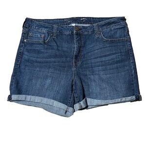 SEVEN7 Denim Blue Jean Weekend Shorts Rolled Cuff Women’s (Sz 16)
